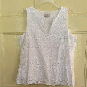 LOFT White Sleeveless Tank Top